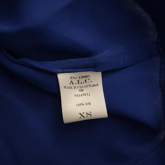 A.L.C. Blue Keyhole Cutout Halter, 100% Silk - Picture 3 of 4